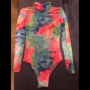 iheartraves mesh rainbow bodysuit